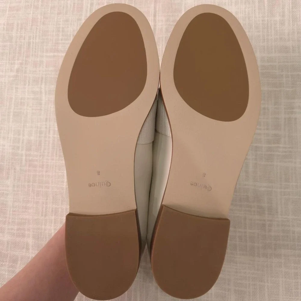 Quince Italian Leather Bow Penny Loafer - Bone/ Size 8 - Picture 8 of 9